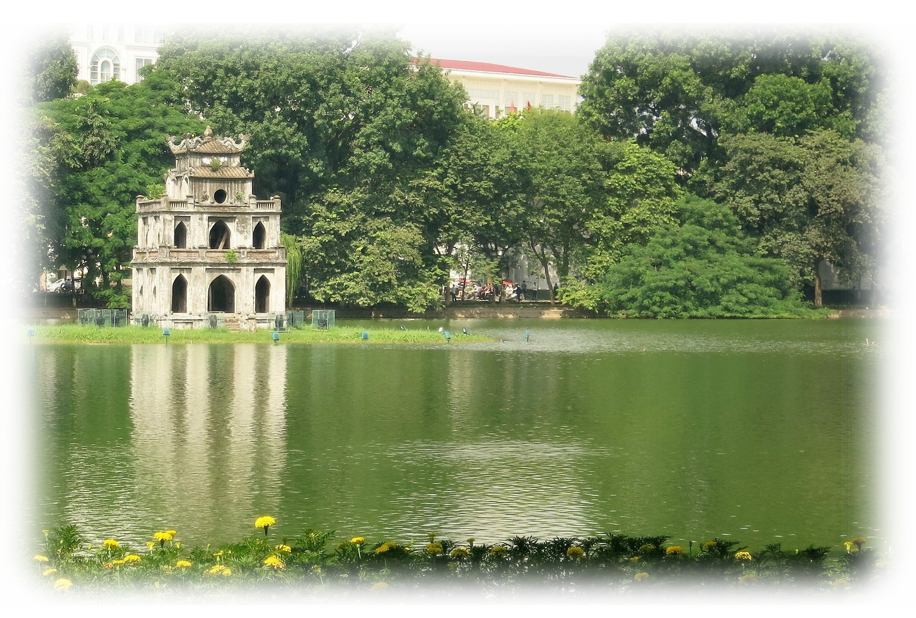 The lake Hoan Kiem and the Turtle Tower, Hanoi