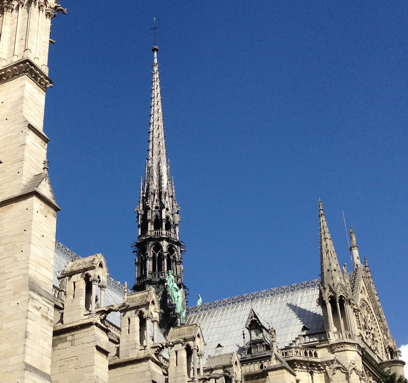 The spire and the roof of Notre-Dame de Paris were lost in the fire on 15 April 2019.