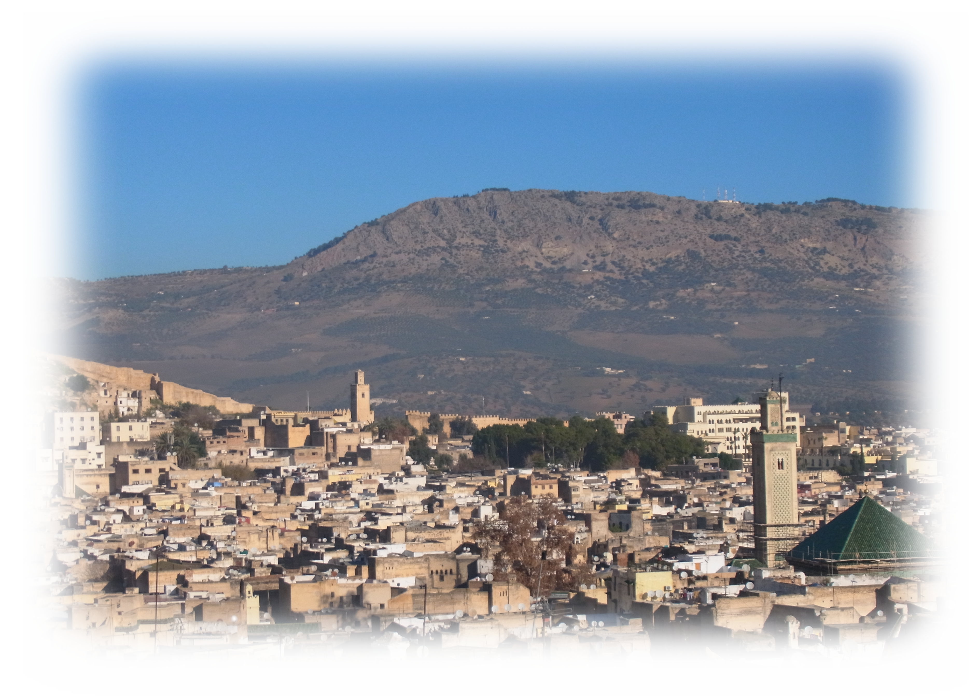 Green Minaret can be seen from the rooftop terrace of Dar Bensouda.